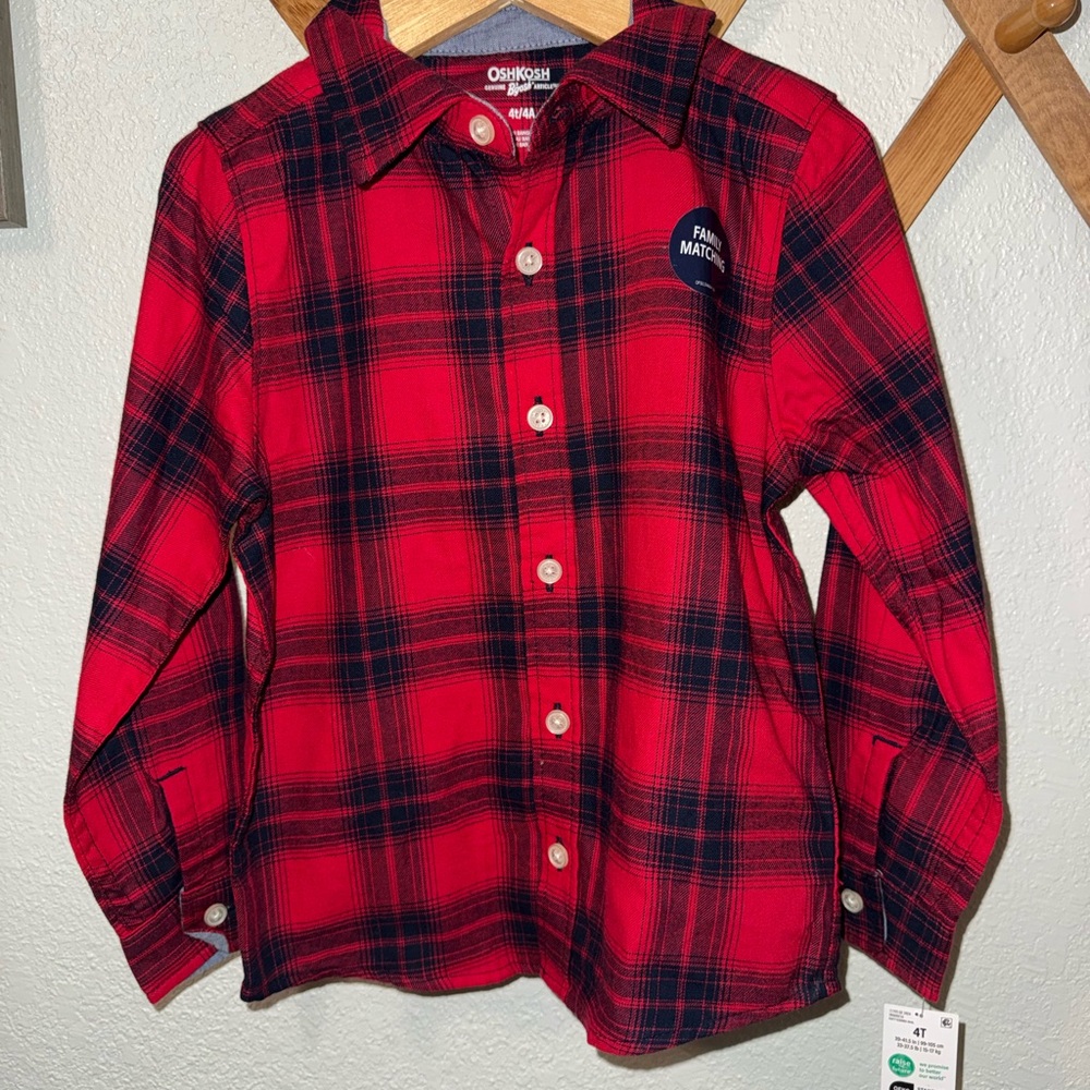 OshKosh B'gosh Kids Red and Black Checkered Shirt